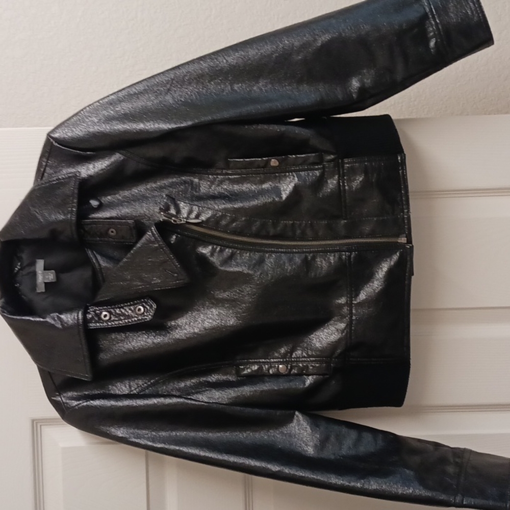 Moto Jacket Faux Leather Size M